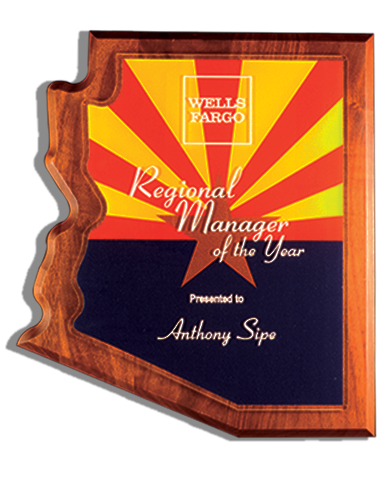 Arizona Walnut Plaque with Full-Color Acrylic Cutout